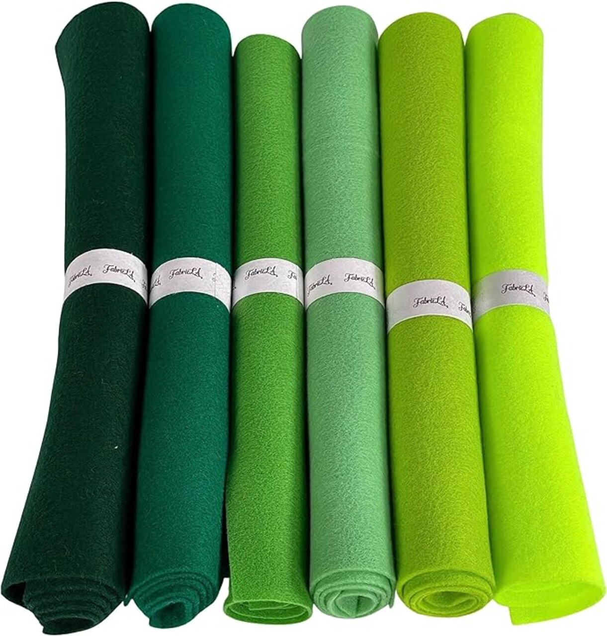 FabricLA | Felt Fabric Rolls | 6 Pieces Craft Felt | 12" X 18" Inches | Assorted Color Non-Woven Soft Felt Material | Acrylic Felt Roll for DIY Craftwork, Sewing and Patchwork | Shade of Greens